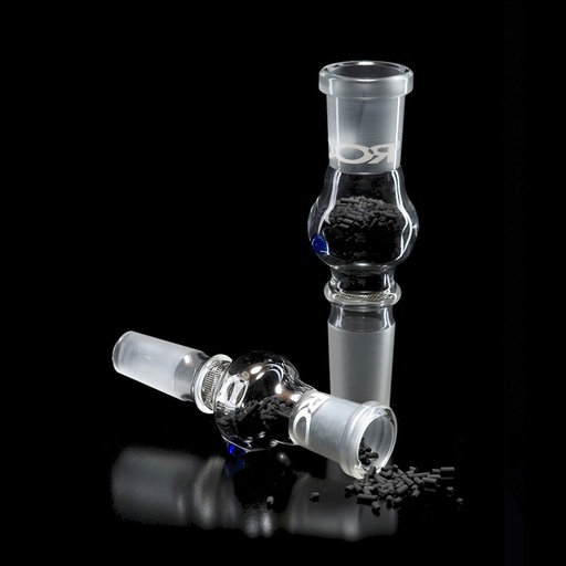 ROOR Aktivkohleadapter Glas mit Filternut – NS 14,5