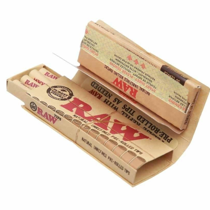 RAW Papers Classic Connoisseur 1 1/4 mit Pre-Rolled Tips – 50 Blatt