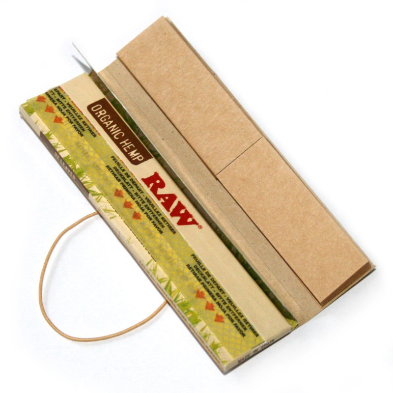 RAW Papers Organic Hemp Connoisseur King Size Slim mit Tips – 32 Blatt