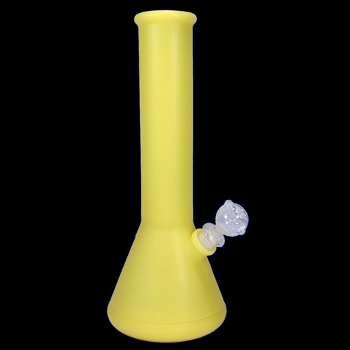 Black Leaf Silikonbong Eis mit Glaskopf – Gelb