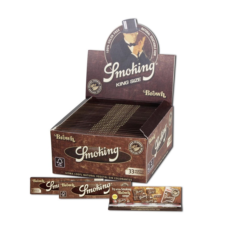 Smoking Papers Brown King Size Slim – 33 Blatt