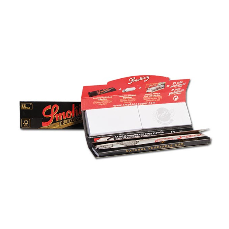 Smoking Papers Deluxe King Size Slim mit Tips – 33 Blatt