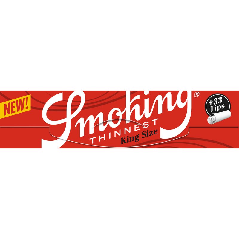 Smoking Papers Thinnest King Size Slim mit Tips – 33 Blatt