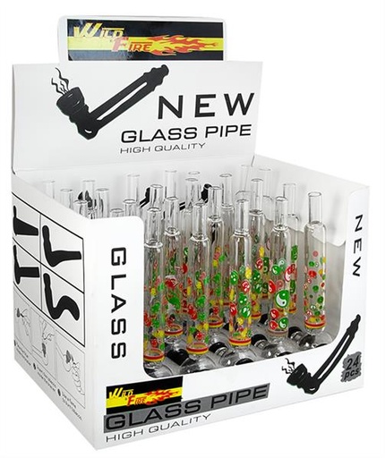 Glaspfeife bedruckt mit Metallkopf – 14 cm