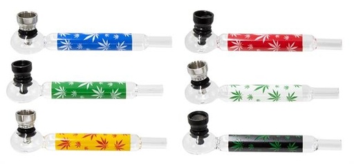 Glaspfeife Kugel Weed mit Metallkopf – 14,5 cm