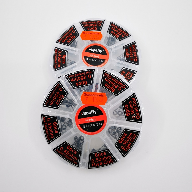 Vapefly - Fertigcoil Box - 48 Kanthal Wicklungen - 8 Sorten x 6 Stück