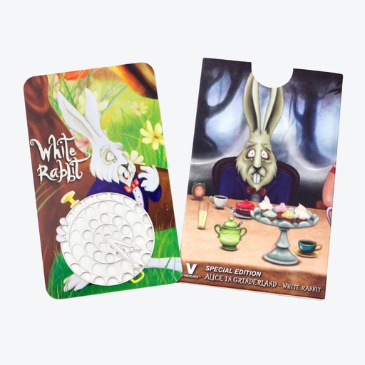 V-Syndicate Grinder Card Alice in Grinderland Edelstahl – White Rabbit