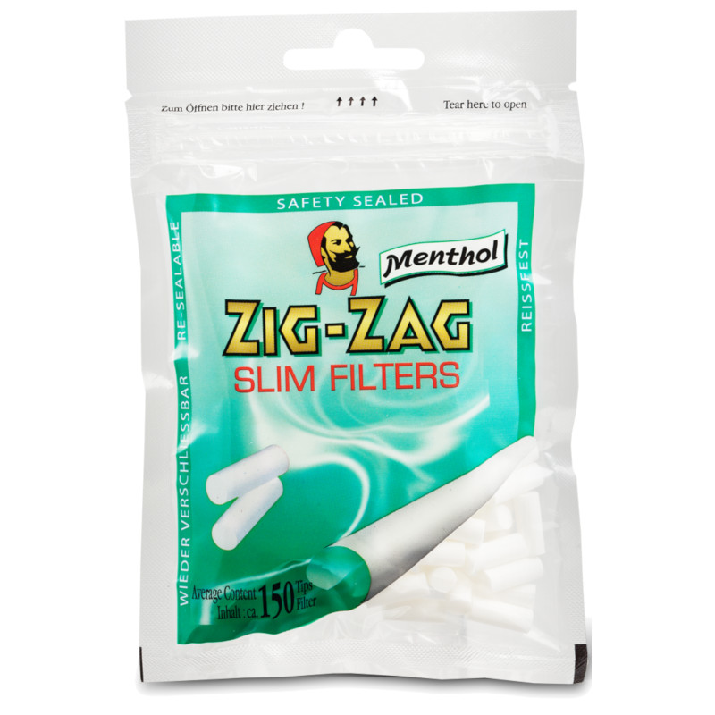 Zig Zag Filter Slim Menthol Ø 6 mm – 150 Stück
