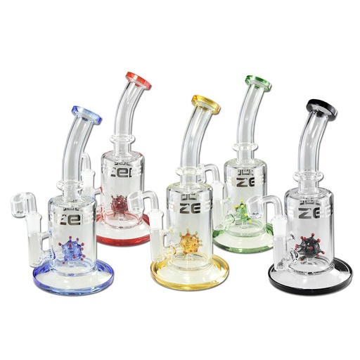 Blaze Glass Dab Rig Virus Ball mit Perkolator – NS 14,5