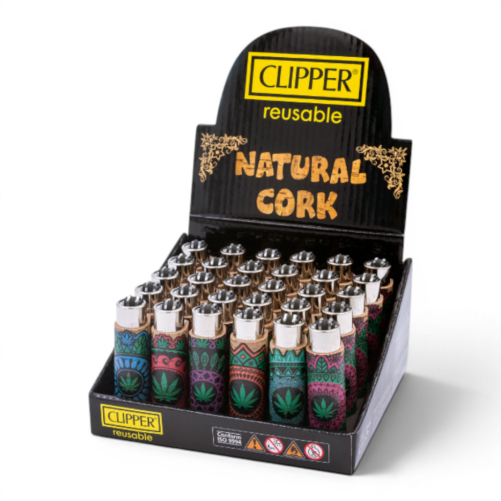 Clipper Feuerzeug Covers Cork Large Mandala Leaves FF