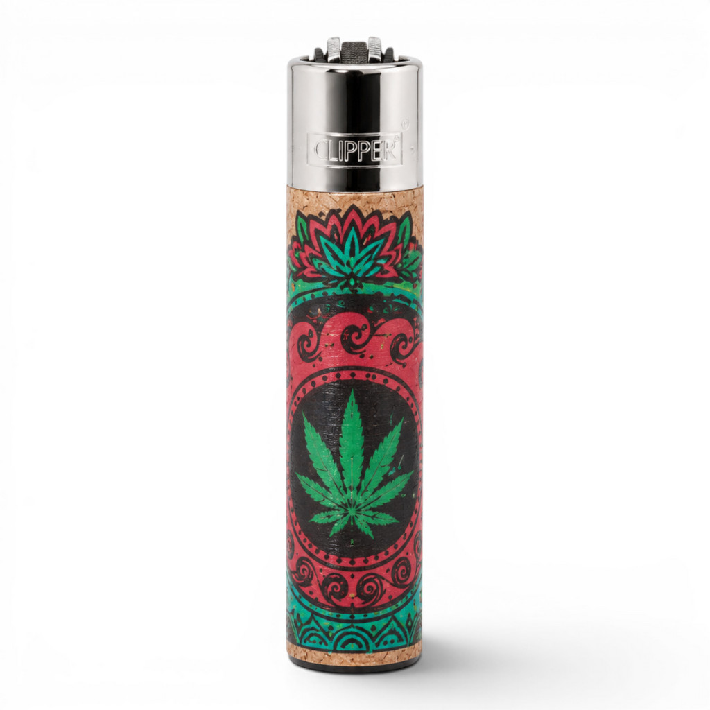 Clipper Feuerzeug Covers Cork Large Mandala Leaves FF