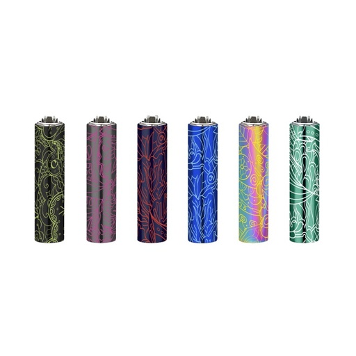 Clipper Feuerzeug Covers Metal Micro Line Flowers