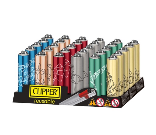 Clipper Feuerzeug Covers Metal Micro Symmetry Animals