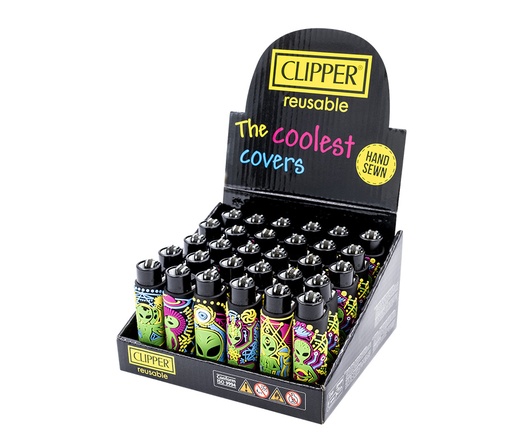 Clipper Feuerzeug Covers PVC Large Trippy Alien