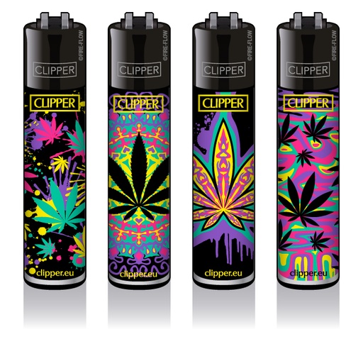 Clipper Feuerzeug Classic Large Neon Leaves #2