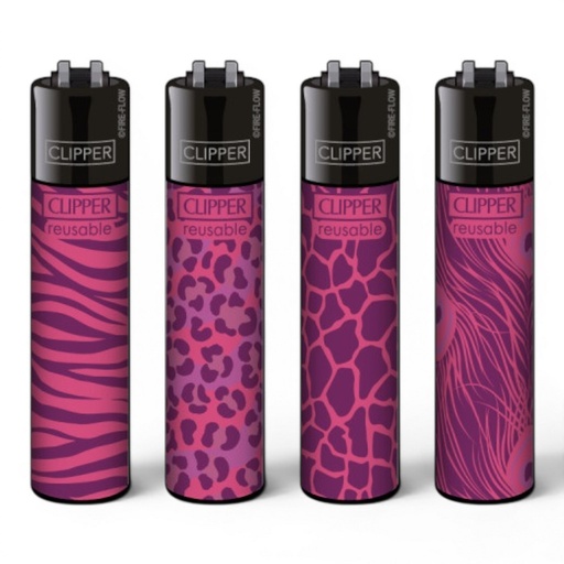 Clipper Feuerzeug Classic Large Pink Wildlife