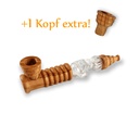 Calumet Holzpfeife Cankuna mit Glas-Mittelstück