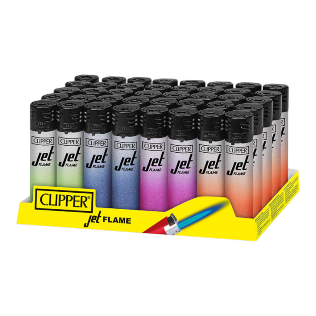 CLIPPER CLASSIC Large Jet Flame Silver Gradient