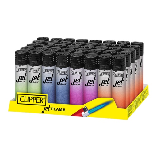 CLIPPER CLASSIC Large Jet Flame Silver Gradient