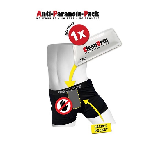 CleanU Clean Urin Anti-Paranoia-Pack mit Boxershorts – 25 ml