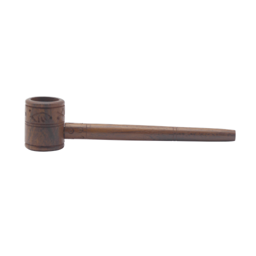 Holzpfeife 13cm Braun mit Länglichem Kopf