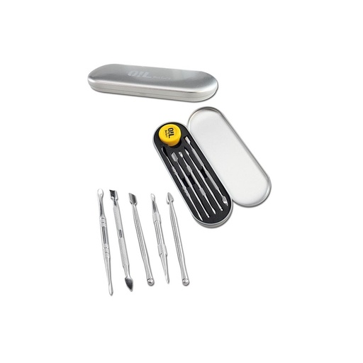 Black Leaf - OIL - Etui mit Edelstahl-Dabbern und Silikondöschen