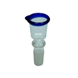 Bam Bam Bhole Steckkopf Glas Zylinder klein blauer Rand – NS 14,5