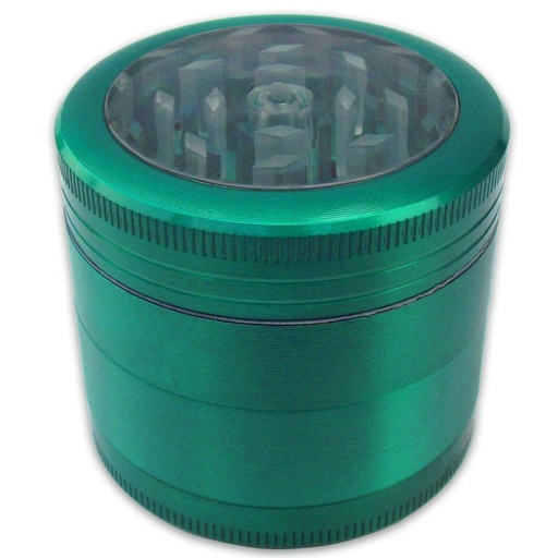 Pollinator Grinder Clear View Zink 4-teilig – Grün