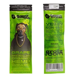 G-ROLLZ Hemp Wraps Organic Grape mit Maishülsen-Filter – 2 Stück