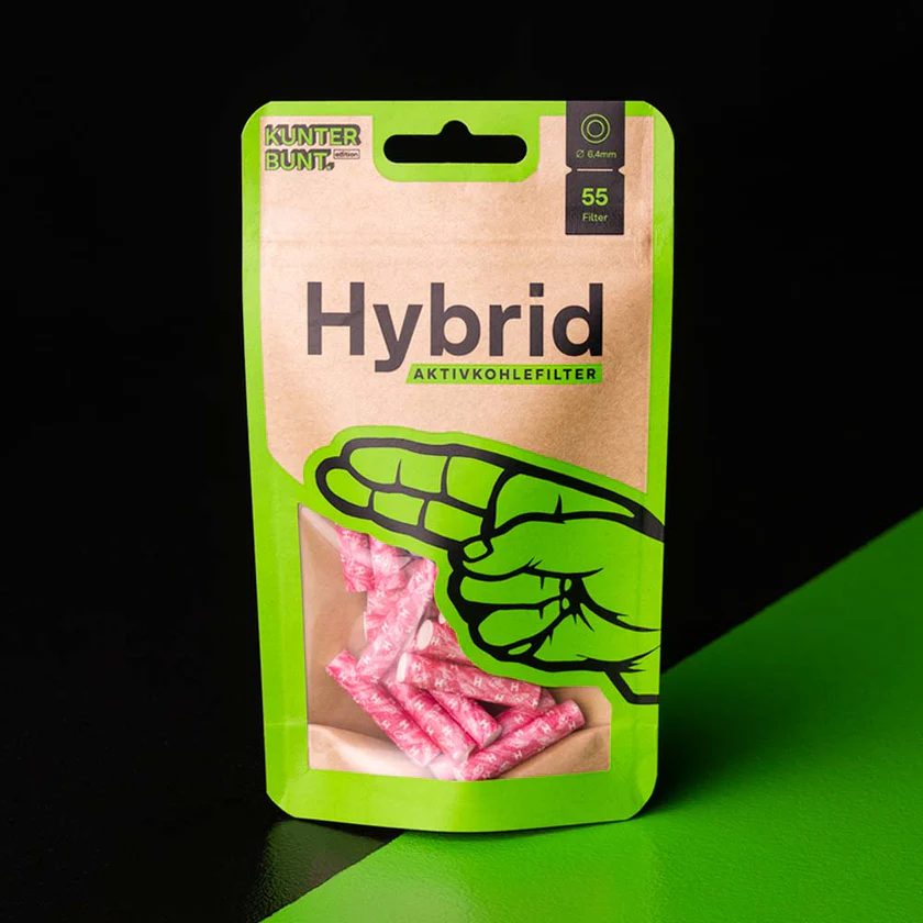 Hybrid Supreme Zellstoff-/Aktivkohlefilter Magenta 55 Stk.