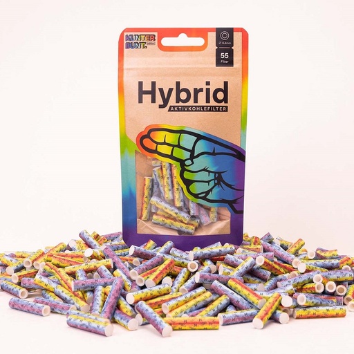 Hybrid Supreme Zellstoff-/Aktivkohlefilter Rainbow 55Stk.