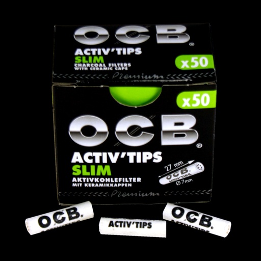 OCB - ACTIV'TIPS SLIM - 50 Aktivkohlefilter